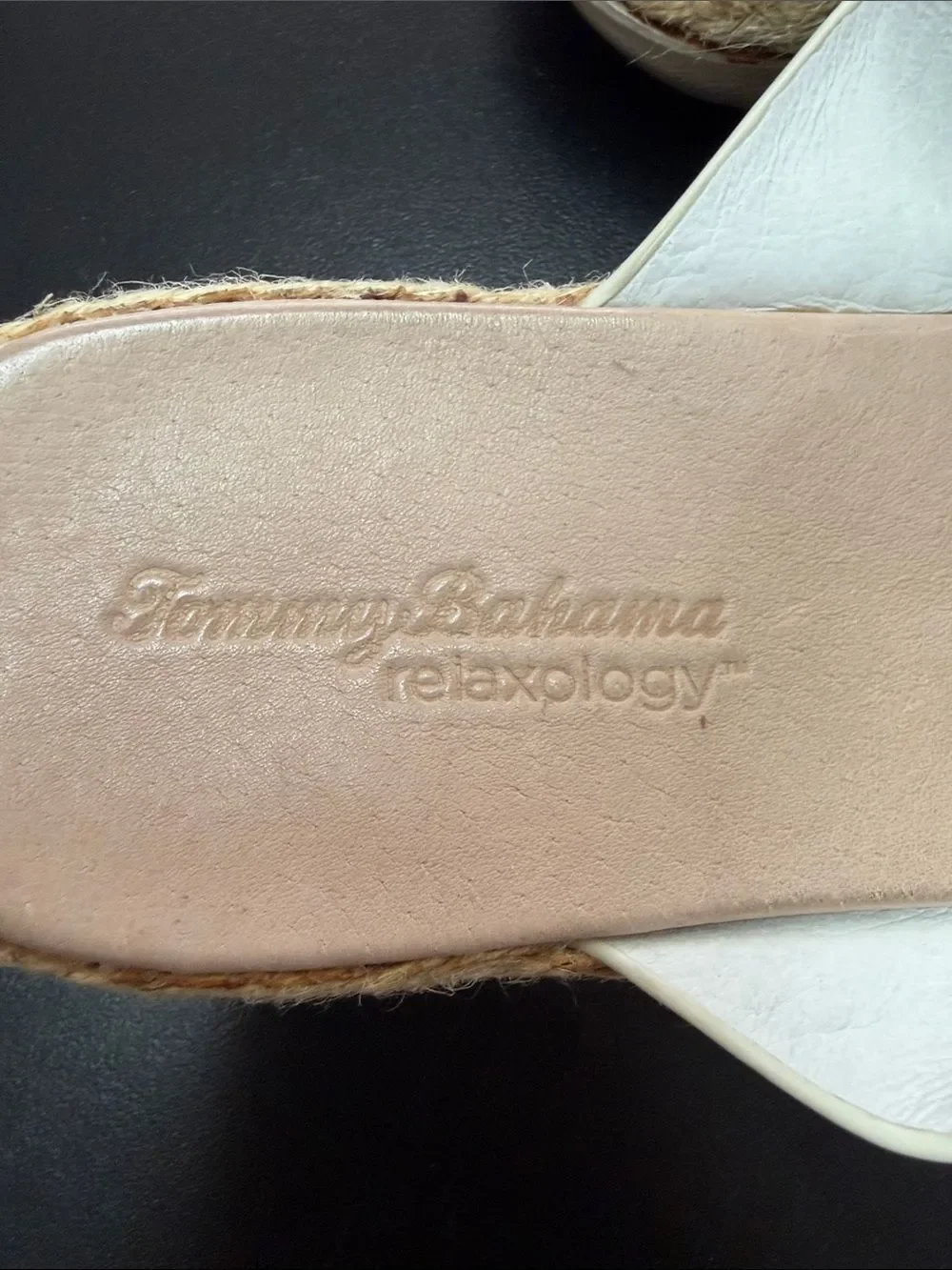 Tommy Bahama Cream Crisscross Espadrille Slide Sandals